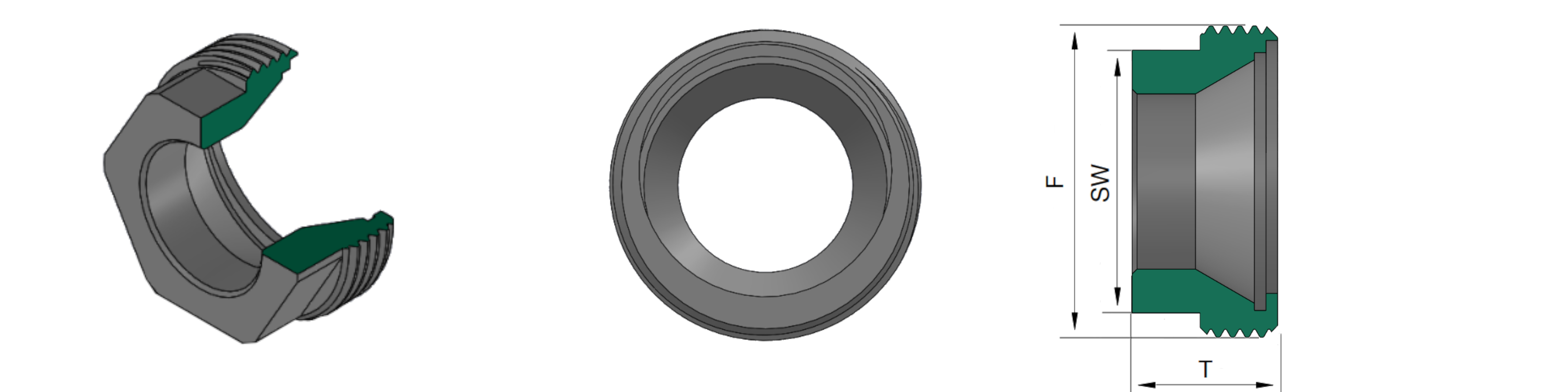 GHIERA CON FILETTO ESTERNO FORMA A CON E